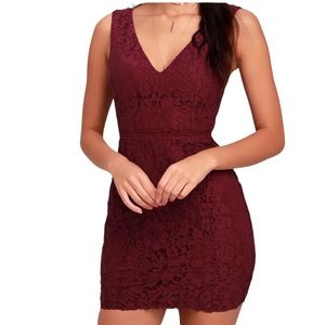 Lulu's Burgundy Lace Dress